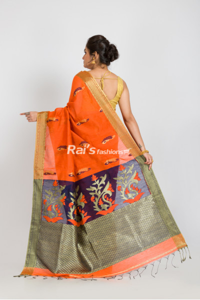 Handloom Cotton Silk Saree With Fine Handweaving Worked Pallu And All Over Butta Design (RAI374)